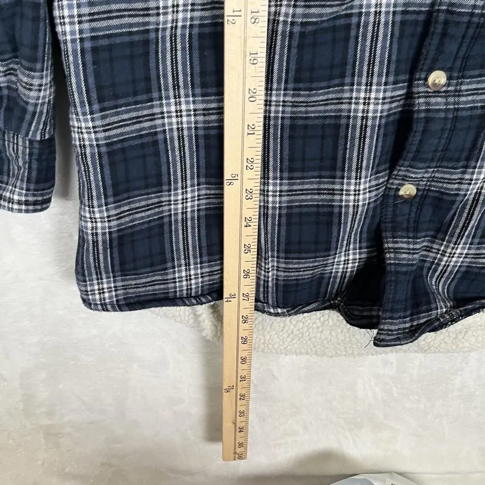 Red Head Jacket Mens Large Blue Plaid Sherpa Lined Flannel Shacket Workwear